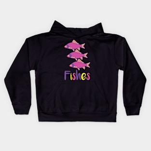 Purple and Pink Tropical Fish Trio Kids Hoodie